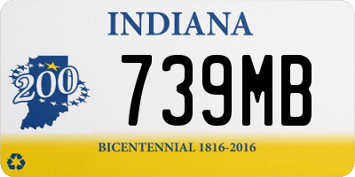 IN license plate 739MB