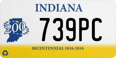 IN license plate 739PC