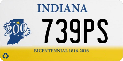 IN license plate 739PS