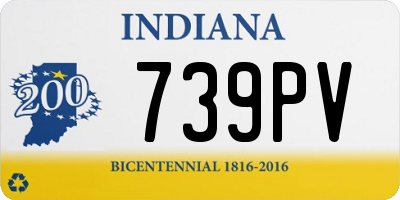 IN license plate 739PV