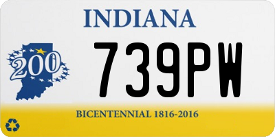 IN license plate 739PW