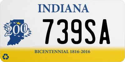 IN license plate 739SA