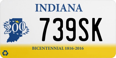 IN license plate 739SK