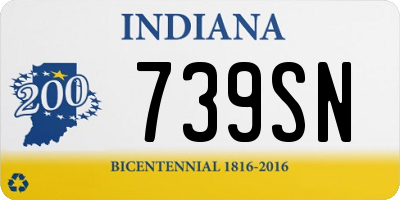 IN license plate 739SN