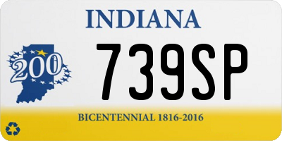 IN license plate 739SP