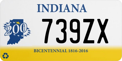 IN license plate 739ZX