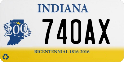 IN license plate 740AX