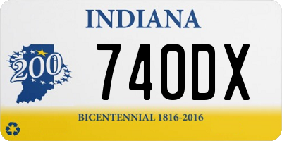 IN license plate 740DX