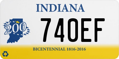 IN license plate 740EF