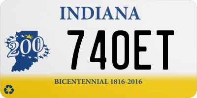 IN license plate 740ET