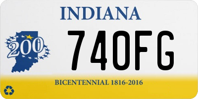 IN license plate 740FG