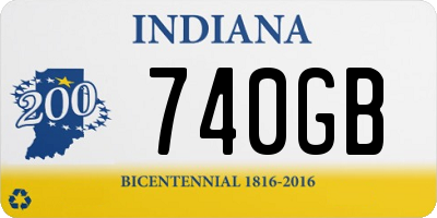 IN license plate 740GB