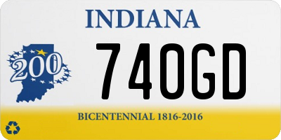 IN license plate 740GD