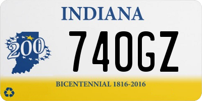 IN license plate 740GZ