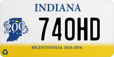 IN license plate 740HD