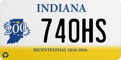 IN license plate 740HS