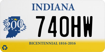 IN license plate 740HW