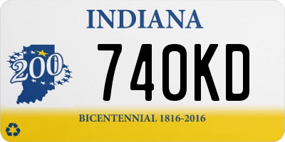 IN license plate 740KD
