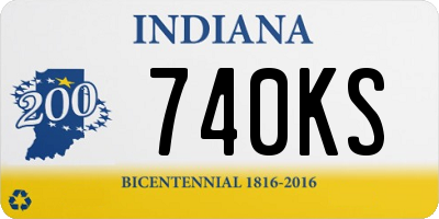 IN license plate 740KS