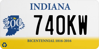 IN license plate 740KW