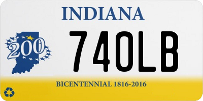 IN license plate 740LB