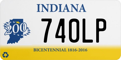 IN license plate 740LP