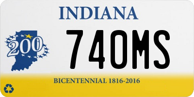 IN license plate 740MS