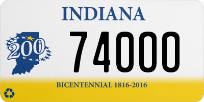 IN license plate 740OO