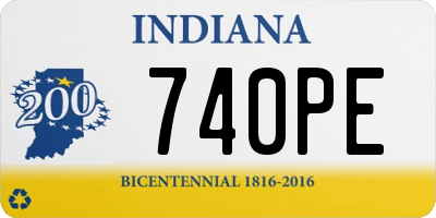 IN license plate 740PE