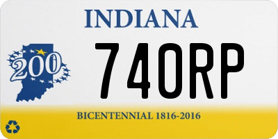 IN license plate 740RP