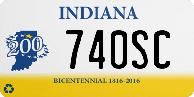 IN license plate 740SC