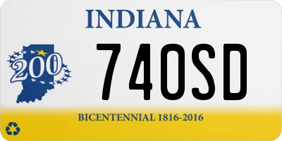 IN license plate 740SD