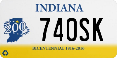 IN license plate 740SK