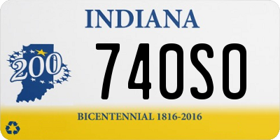 IN license plate 740SO