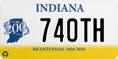 IN license plate 740TH