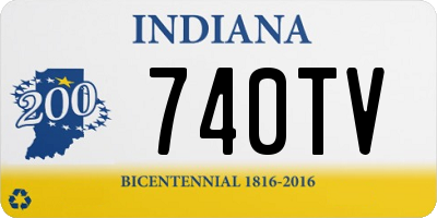 IN license plate 740TV