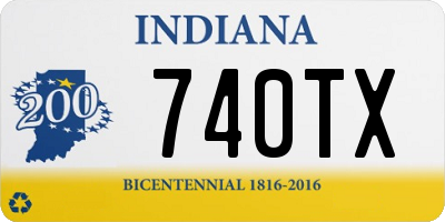 IN license plate 740TX