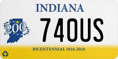 IN license plate 740US