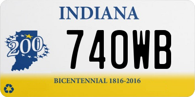 IN license plate 740WB