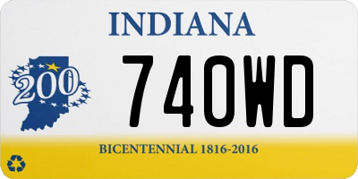 IN license plate 740WD