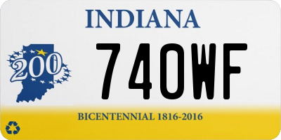 IN license plate 740WF