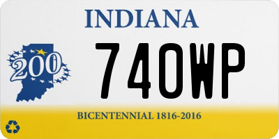 IN license plate 740WP