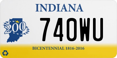 IN license plate 740WU