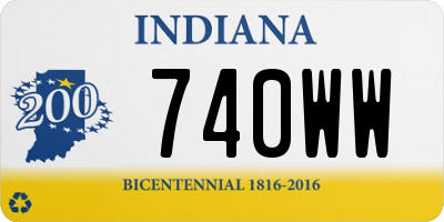 IN license plate 740WW