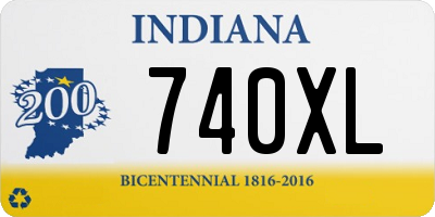 IN license plate 740XL