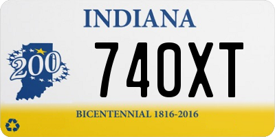 IN license plate 740XT