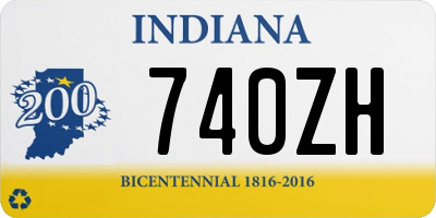 IN license plate 740ZH