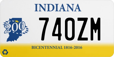 IN license plate 740ZM