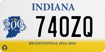 IN license plate 740ZQ