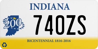 IN license plate 740ZS